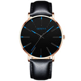 Luxury Fashion Mens Minimalist Watches Ultra Thin black Stainless Steel Mesh Band Watch Men Business Casual Analog Quartz clock